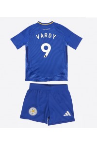 Leicester City Jamie Vardy #9 Jalkapallovaatteet Lasten Kotipeliasu 2024-25 Lyhythihainen (+ Lyhyet housut)